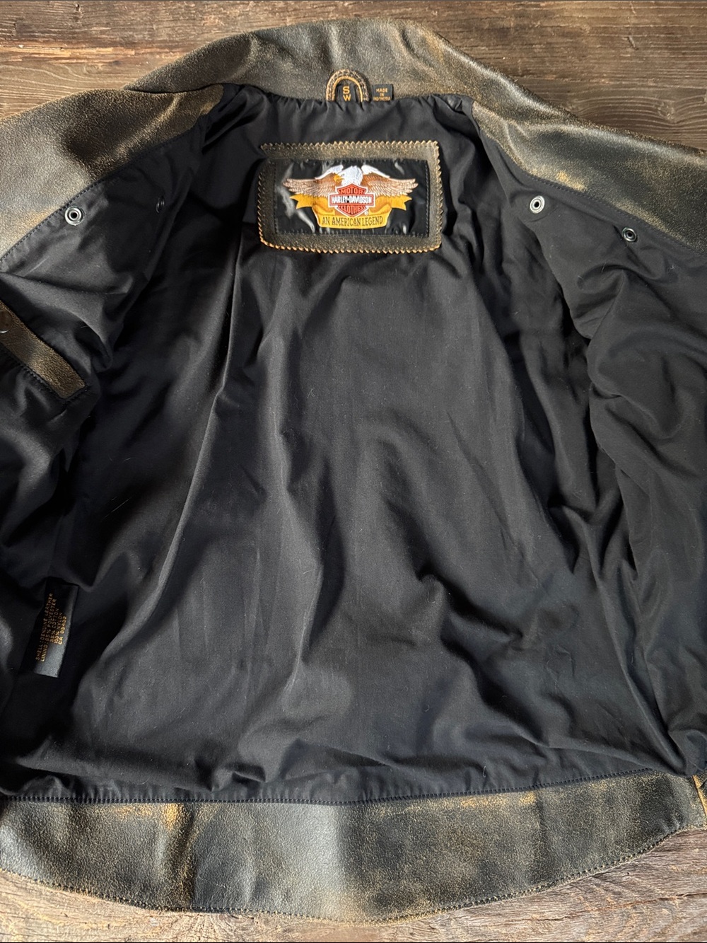 Harley Davidson fringed distressed leather side zip riding jacket EUC small - Picture 14 of 15
